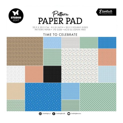 Studio Light Paper Pad – Time To Celebrate paperilehtiö 20,3x20,3