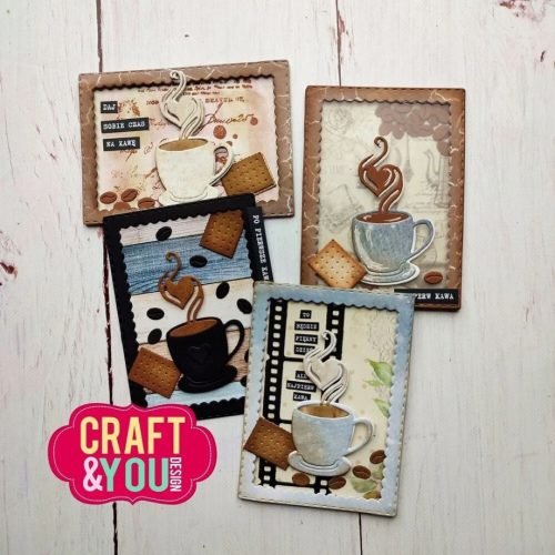 Craft You Design stanssi – ATC FRAME WITH A CUP OF COFFEE 2