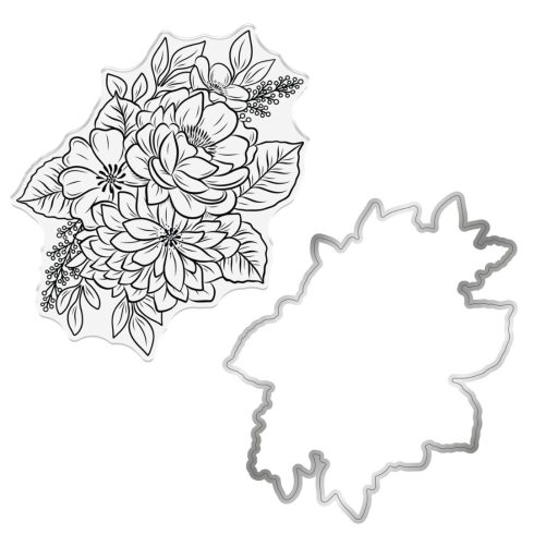 Crafters Companion Floral Elegance stanssi ja leimasin – Spring Bouquet 1