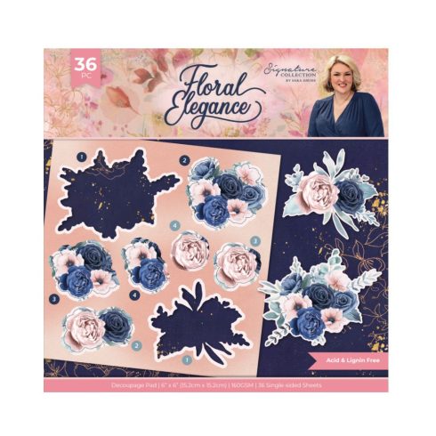 Crafter’s Companion Floral Elegance – Decoupage Pad 3D paperilehtiö