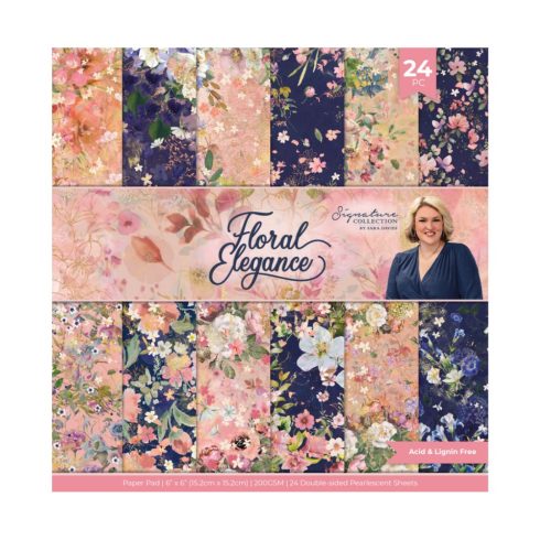 Crafter’s Companion Floral Elegance – Pearl paperilehtiö 15,2 x 15,2 cm