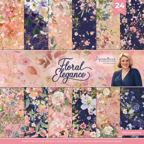 Crafter’s Companion Floral Elegance – Pearl paperilehtiö 30,5 x 30,5 cm