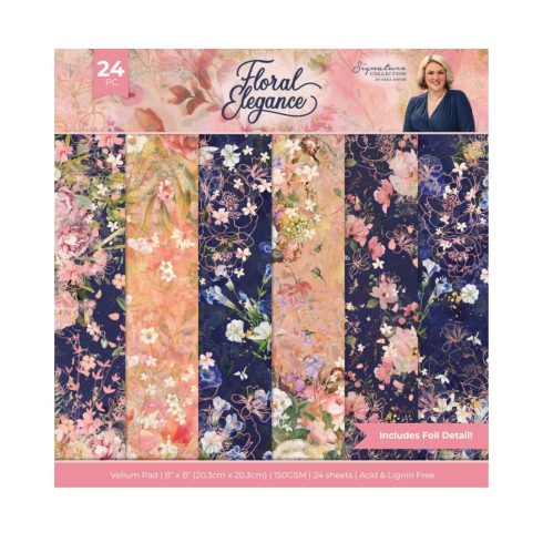 Crafter’s Companion Floral Elegance – vellum kuultopaperi 20 x 20 cm