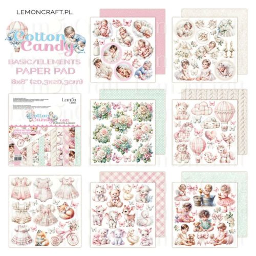 Lemon Craft – Cotton Candy GIRL Elements Basic paperilehtio 203 x 203 cm 2