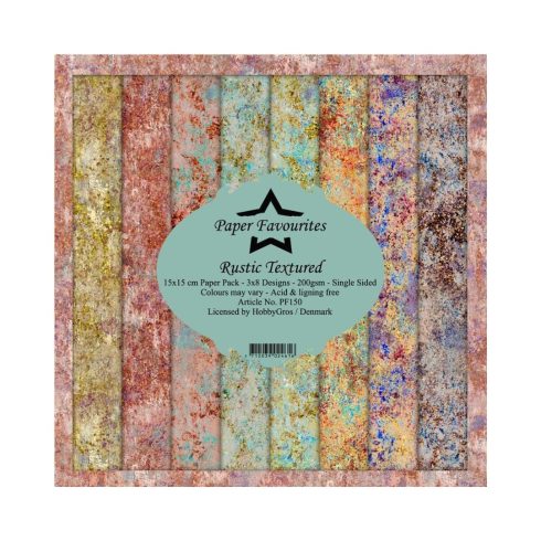Paper Favourites – Rustic Textured paperilajitelma 15 x 15 cm
