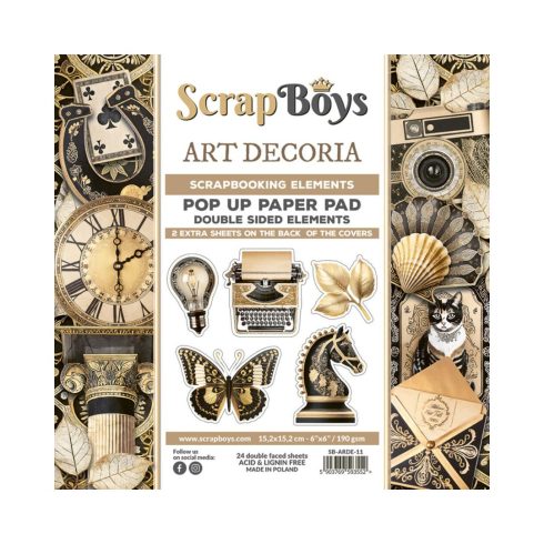 ScrapBoys – Art Decoria Pop-up Elements paperilehtiö 15,2 x 15,2 cm