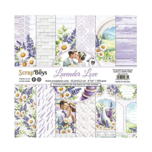 ScrapBoys – Lavender Love paperilehtiö 15,2 x 15,2 cm