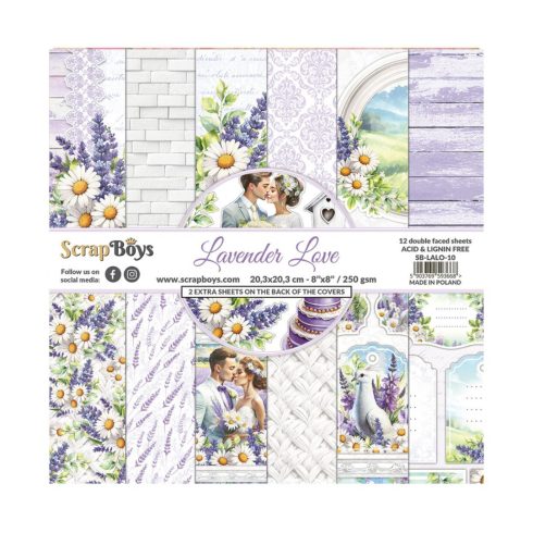 ScrapBoys – Lavender Love paperilehtiö 20,3 x 20,3 cm