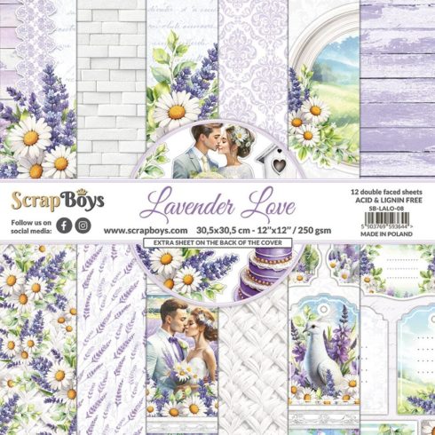 ScrapBoys – Lavender Love paperilehtiö 30,5 x 30,5 cm