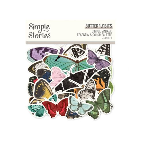 Simple Stories – Butterfly Bits & Pieces Essential Color Palette leikekuvat (45 kpl)