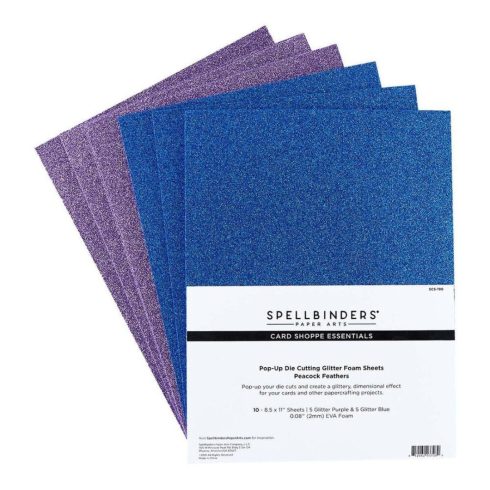 Spellbinders Glitter Foam Sheets – Peacock Feathers hilesoftis (10 kpl)
