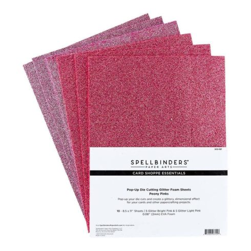 Spellbinders Glitter Foam Sheets – Peony Pinks hilesoftis (10 kpl)
