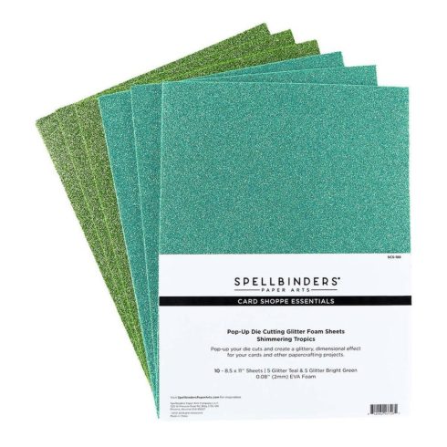 Spellbinders Glitter Foam Sheets – Shimmering Tropics hilesoftis (10 kpl)