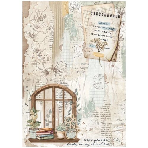 Stamperia riisipaperi – Secret Diary Selection Rice Paper A4 1
