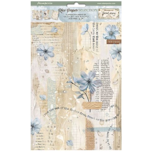 Stamperia riisipaperi – Secret Diary Selection Rice Paper (A4)