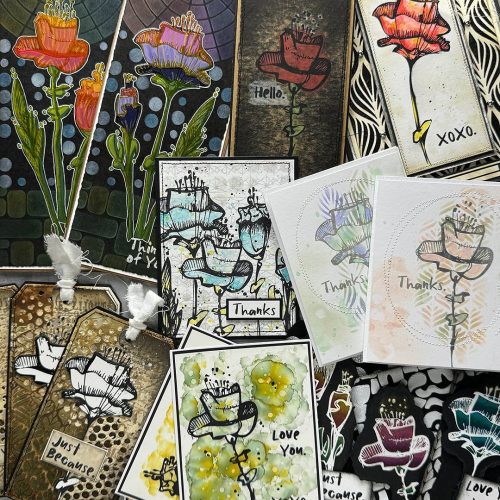 Tim Holtz Stampers Anonymous – Abstract Florals leimasinsetti 4