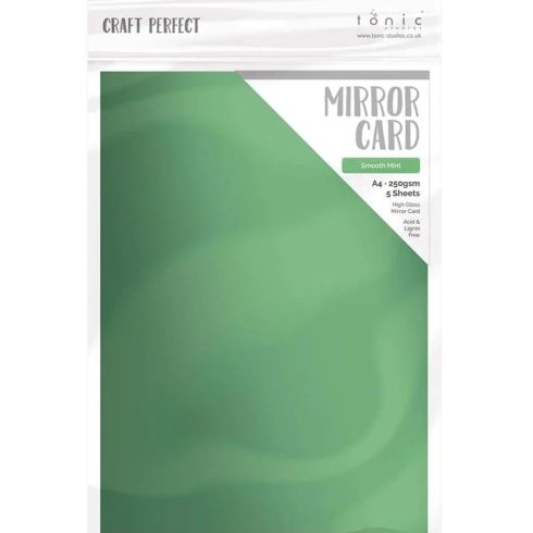Tonic Studios Mirror Card Satin Effect Mint – Peilikartonki A4 (5kpl)