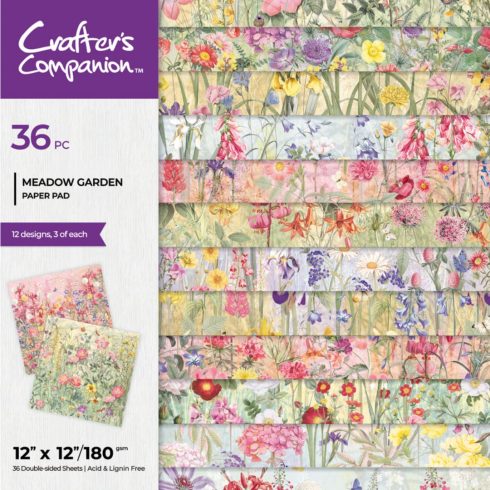 Crafter's Companion – Meadow Garden paperilehtiö 30 x 30 cm