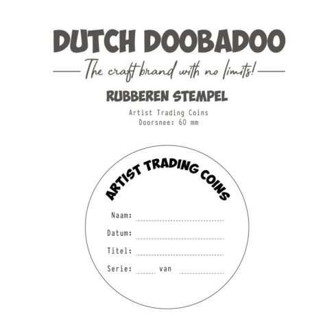 Dutch Doobadoo Rubber Stamp – Artist Trading Coins Text leimasin