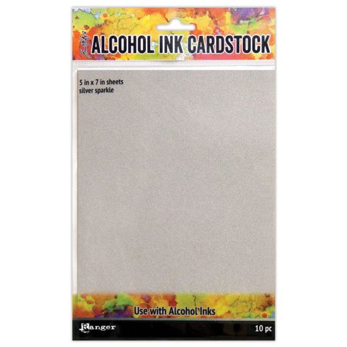 Ranger Tim Holtz Alcohol Ink Cardstock Silver Sparkle – Kartonki (10kpl)