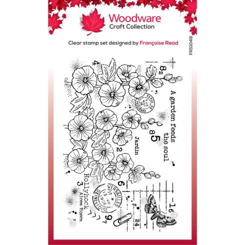 Woodware Clear Stamp – Hollyhocks leimasin A6