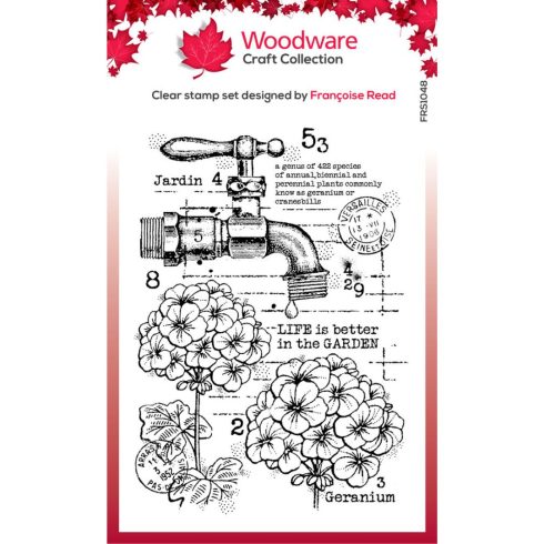 Woodware Craft Collection Clear Stamp – Geraniums leimasin A6